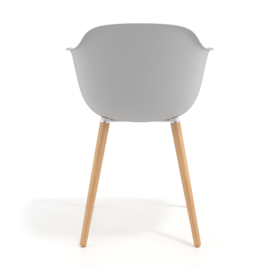 chaise scandinave gris pivotante en bois plastique accoudoirs fixes 4