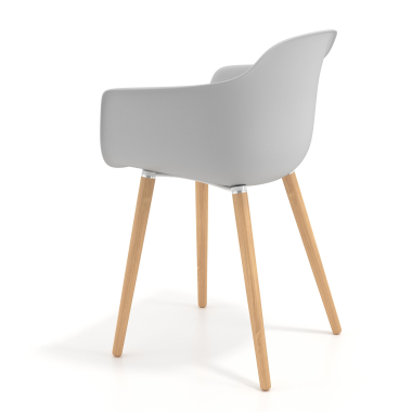 chaise scandinave gris pivotante en bois plastique accoudoirs fixes 5