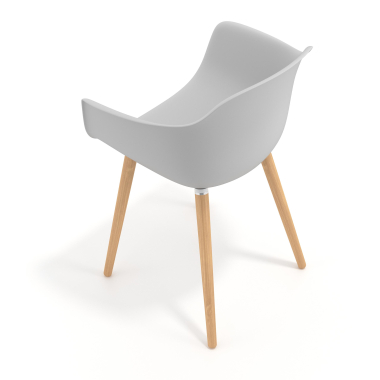 chaise scandinave gris pivotante en bois plastique accoudoirs fixes 7