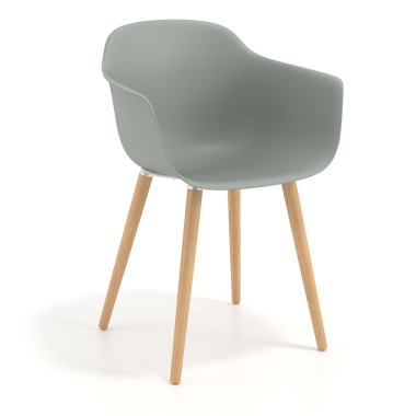 chaise scandinave anthracite pivotante en bois plastique accoudoirs fixes 1