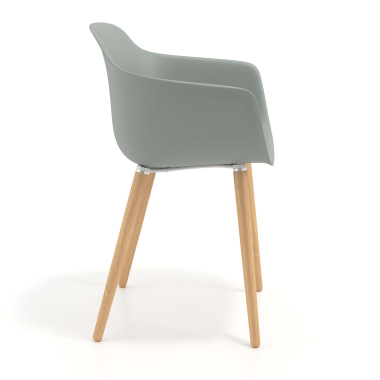 chaise scandinave anthracite pivotante en bois plastique accoudoirs fixes 3