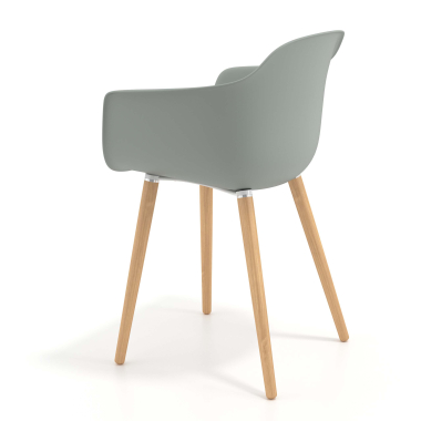 chaise scandinave anthracite pivotante en bois plastique accoudoirs fixes 5