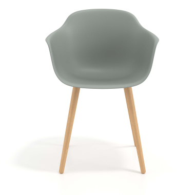 chaise scandinave anthracite pivotante en bois plastique accoudoirs fixes 6