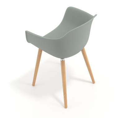 chaise scandinave anthracite pivotante en bois plastique accoudoirs fixes 7
