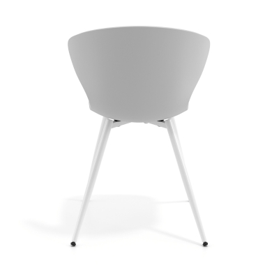 chaise de conference blanc gris 4 pattes plastique accoudoirs fixes 4