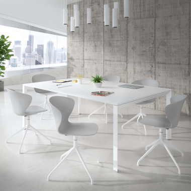 chaise de reunion blanc gris base pyramide plastique accoudoirs fixes 2