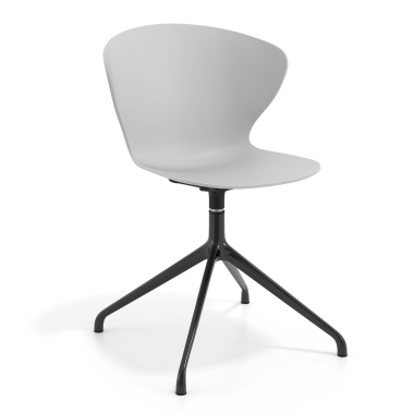 chaise de reunion gris base pyramide plastique accoudoirs fixes 1