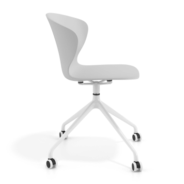 chaise de reunion gris avec roulettes plastique accoudoirs fixes 3