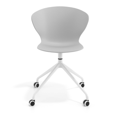 chaise de reunion gris avec roulettes plastique accoudoirs fixes 6