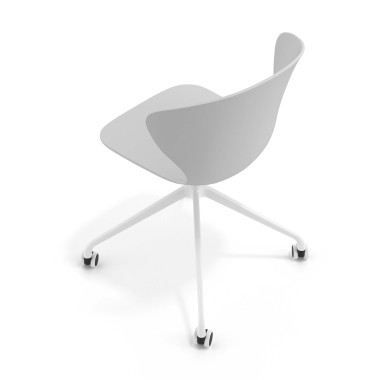 chaise de reunion gris avec roulettes plastique accoudoirs fixes 7
