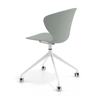 chaise de reunion blanc anthracite avec roulettes plastique accoudoirs fixes 5