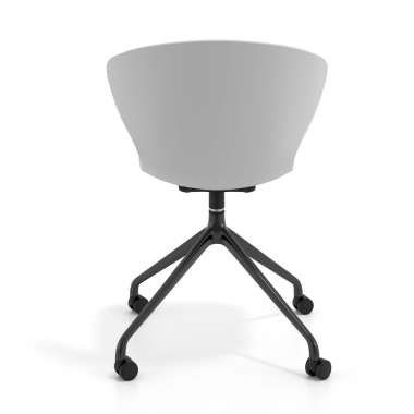 chaise de reunion gris avec roulettes plastique accoudoirs fixes 4