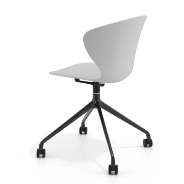chaise de reunion gris avec roulettes plastique accoudoirs fixes 5