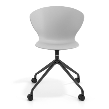chaise de reunion gris avec roulettes plastique accoudoirs fixes 6