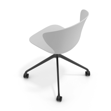chaise de reunion gris avec roulettes plastique accoudoirs fixes 7