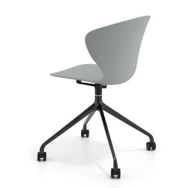 chaise de reunion noir anthracite avec roulettes plastique accoudoirs fixes 5
