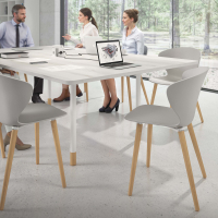 Chaise Scandinave Emily, siège ergonomique, pieds en bois