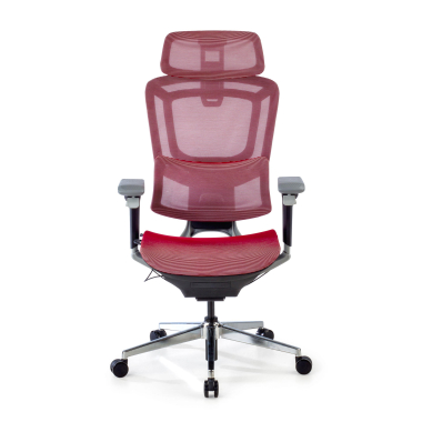 chaise ergonomique rouge valkyr maille accoudoirs reglables 4d double soutien lombaire appui tete 3