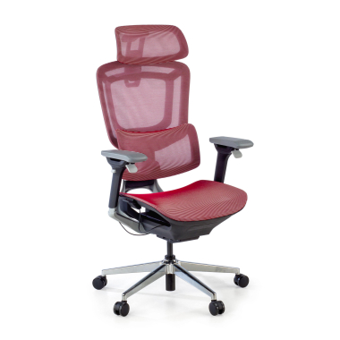 chaise ergonomique rouge valkyr maille accoudoirs reglables 4d double soutien lombaire appui tete 1