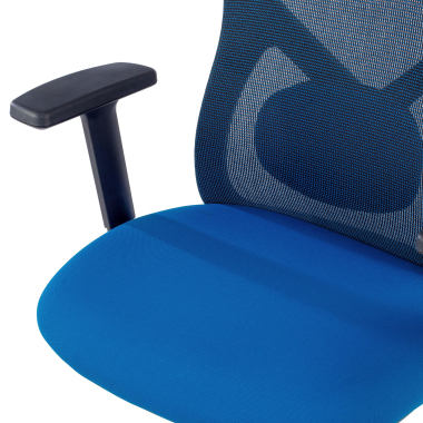 chaise de bureau bleu structure noire maille accoudoirs reglables 1d soutien lombaire appui tete 6