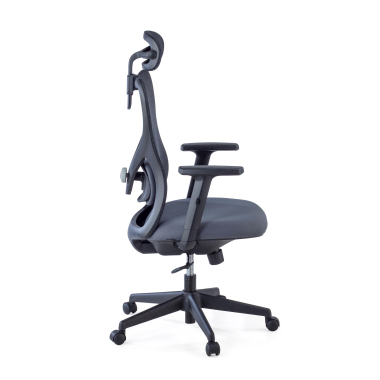 chaise de bureau gris structure noire maille accoudoirs reglables 1d soutien lombaire appui tete 7