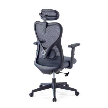 chaise de bureau gris structure noire maille accoudoirs reglables 1d soutien lombaire appui tete 8