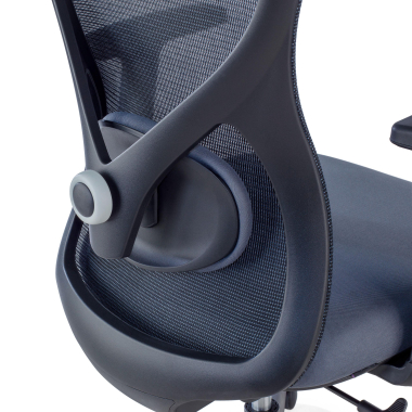 chaise de bureau gris structure noire maille accoudoirs reglables 1d soutien lombaire appui tete 5