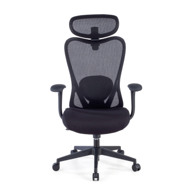 chaise de bureau noir vital maille accoudoirs fixes soutien lombaire appui tete 3