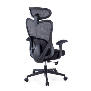 chaise de bureau noir vital maille accoudoirs fixes soutien lombaire appui tete 9