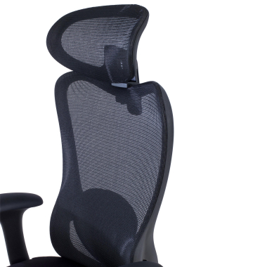 chaise de bureau noir vital maille accoudoirs fixes soutien lombaire appui tete 5