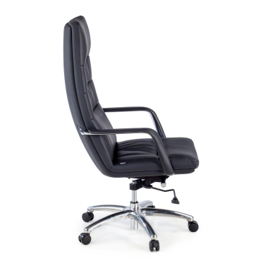 fauteuil de bureau noir goteborg cuir authentique accoudoirs fixes 4