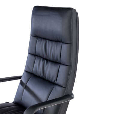 fauteuil de bureau noir goteborg cuir authentique accoudoirs fixes 6