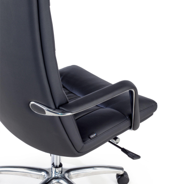 fauteuil de bureau noir goteborg cuir authentique accoudoirs fixes 5