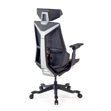 chaise gaming gris blooddragon maille accoudoirs reglables 6d soutien lombaire appui tete 8