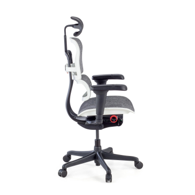 chaise gaming blanc structure noire gaming maille accoudoirs reglables 5d soutien lombaire appui tete 8