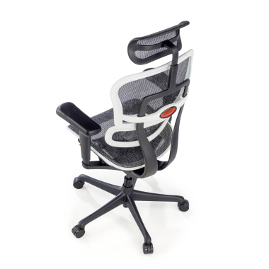 chaise gaming blanc structure noire gaming maille accoudoirs reglables 5d soutien lombaire appui tete 10