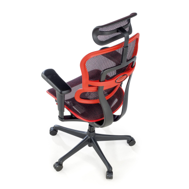 chaise gaming rouge structure noire gaming maille accoudoirs reglables 5d soutien lombaire appui tete 10