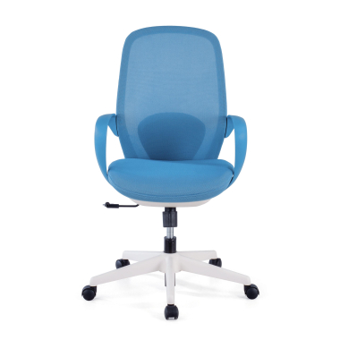 chaise pivotante bleu whisper maille accoudoirs fixes 3