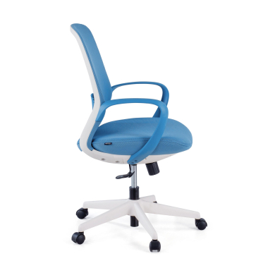 chaise pivotante bleu whisper maille accoudoirs fixes 5