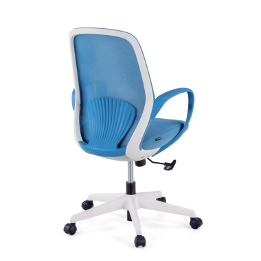 chaise pivotante bleu whisper maille accoudoirs fixes 7