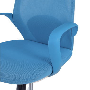 chaise pivotante bleu whisper maille accoudoirs fixes 4