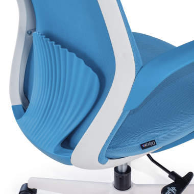 chaise pivotante bleu whisper maille accoudoirs fixes 6