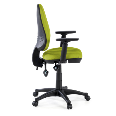 chaise de bureau vert avec des bras tissu accoudoirs reglables 1d 4