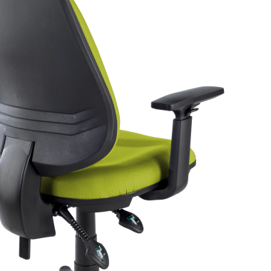 chaise de bureau vert avec des bras tissu accoudoirs reglables 1d 9