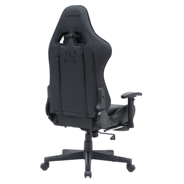 chaise gaming noir epic simil cuir accoudoirs mobiles coussin lombaire et cervical appui tete repose pieds extensible 8