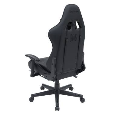 chaise gaming noir epic simil cuir accoudoirs mobiles coussin lombaire et cervical appui tete repose pieds extensible 9