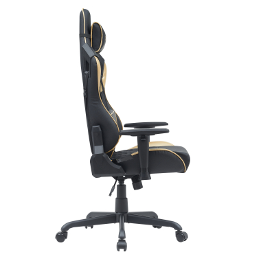 chaise gaming jaune hero simil cuir accoudoirs mobiles coussin lombaire et cervical appui tete 4