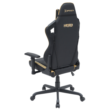 chaise gaming jaune hero simil cuir accoudoirs mobiles coussin lombaire et cervical appui tete 8