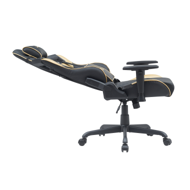 chaise gaming jaune hero simil cuir accoudoirs mobiles coussin lombaire et cervical appui tete 5