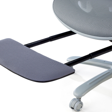 chaise ergonomique blanc gris structure blanche maille accoudoirs reglables 3d appui tete repose pieds extensible 9